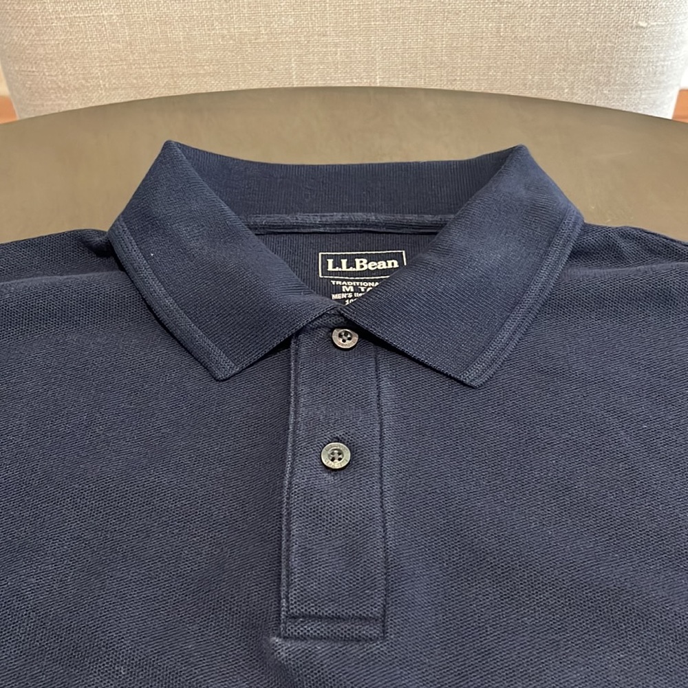 (Like New) LL Bean Long Sleeve Pique Polo Shirt